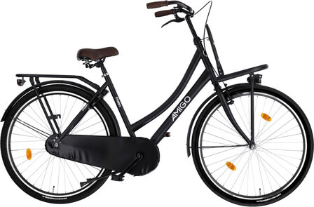 Amigo Sturdy Dames Terugtraprem matzwart/zwart 53 cm 28 inch matzwart/zwart 53 cm 28 inch
