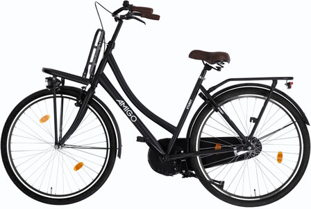 Amigo Sturdy Dames Terugtraprem matzwart/zwart 53 cm 28 inch matzwart/zwart 53 cm 28 inch