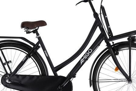 Amigo Sturdy Dames Terugtraprem matzwart/zwart 53 cm 28 inch matzwart/zwart 53 cm 28 inch