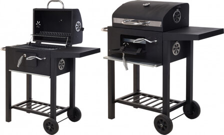 Vaggan Houtskoolbarbecue Met Zijtafel Op Wielen 45 X 32 Cm&nbsp;Zwart