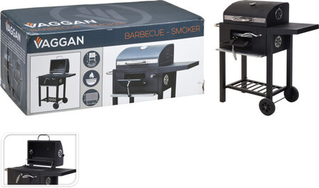 Vaggan Houtskoolbarbecue Met Zijtafel Op Wielen 45 X 32 Cm&nbsp;Zwart