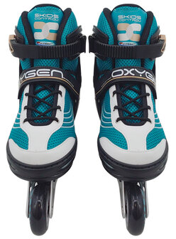 Skids Control Oxygen Inline Skates Semi-Softboot Verstelbaar Petrol petrolblauw/zwart Maat 42-45 petrolblauw/zwart Maat 42-45