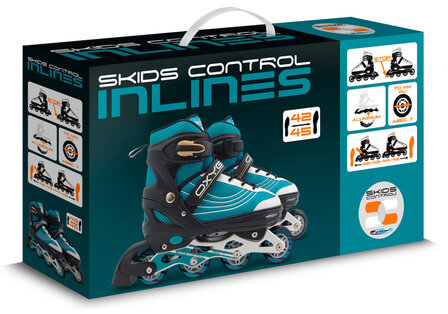 Skids Control Oxygen Inline Skates Semi-Softboot Verstelbaar Petrol petrolblauw/zwart Maat 42-45 petrolblauw/zwart Maat 42-45