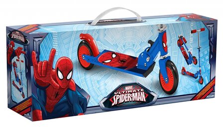 Marvel Spider-Man 2-Wiel Kinderstep Opvouwbaar Voetrem Blauw/Rood