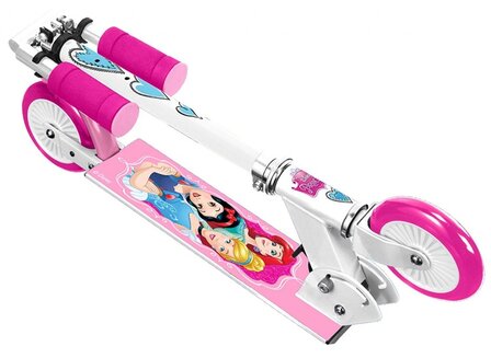 Disney Princess 2-Wiel Kinderstep Opvouwbaar Voetrem Wit/Roze