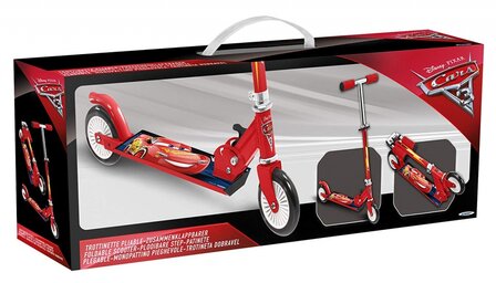 Disney Cars 2-Wiel Kinderstep Opvouwbaar Voetrem Rood