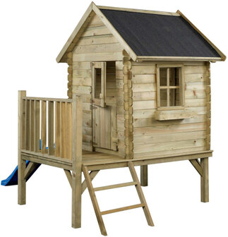 Swing King Camilla Houten Speelhuisje Met Glijbaan naturel/blauw naturel/blauw