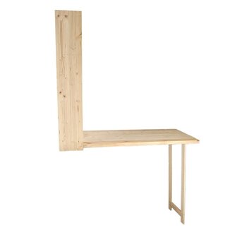 Wandbar met neerklapbaar schap L naturel