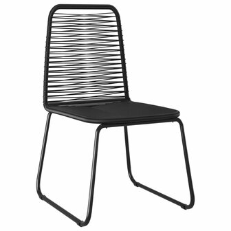 Tuinstoelen 6 st poly rattan zwart