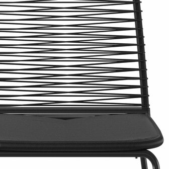 Tuinstoelen 6 st poly rattan zwart