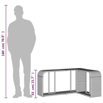 Opbergschappen 2 st poly rattan zwart