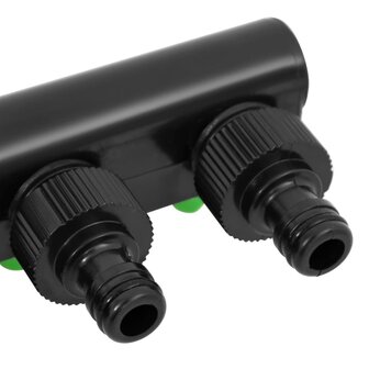 Kraanadapter 4-wegs 19,5x6x11 cm ABS &amp; PP groen en zwart