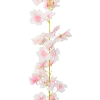 Kerstslingers met bloemen 6 st 180 cm lichtroze