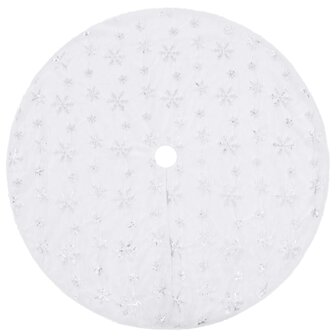 Kerstboomrok luxe 90 cm kunstvacht wit