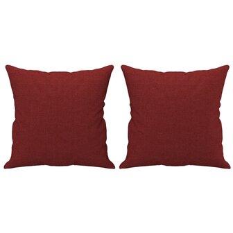 Sierkussens 2 st 40x40 cm stof wijnrood