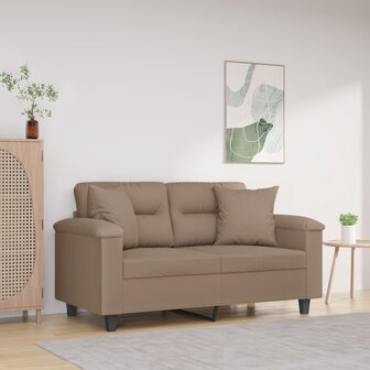 Sierkussens 2 st 40x40 cm microvezelstof taupe