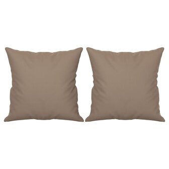 Sierkussens 2 st 40x40 cm microvezelstof taupe