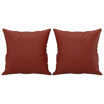 Sierkussens 2 st 40x40 cm kunstleer wijnrood