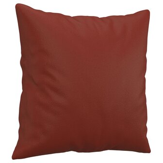 Sierkussens 2 st 40x40 cm kunstleer wijnrood