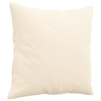 Sierkussens 2 st 40x40 cm fluweel cr&egrave;mekleurig