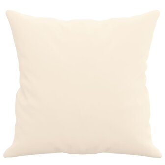 Sierkussens 2 st 40x40 cm fluweel cr&egrave;mekleurig