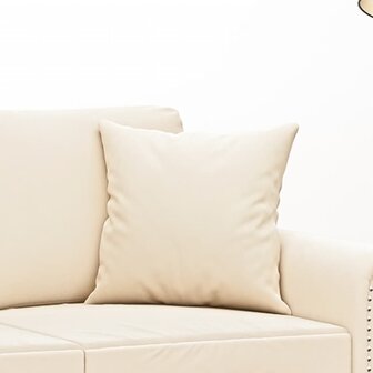 Sierkussens 2 st 40x40 cm fluweel cr&egrave;mekleurig