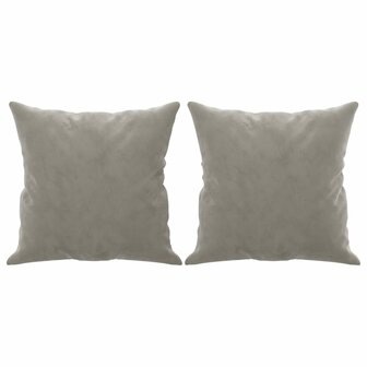 Sierkussens 2 st 40x40 cm fluweel lichtgrijs