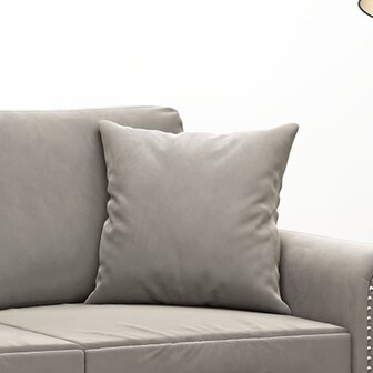 Sierkussens 2 st 40x40 cm fluweel lichtgrijs