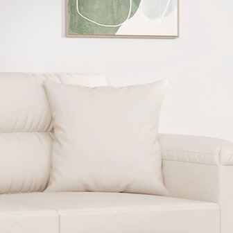 Sierkussens 2 st 40x40 cm microvezelstof beige