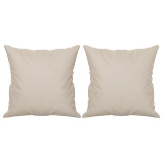 Sierkussens 2 st 40x40 cm microvezelstof cr&egrave;mekleurig