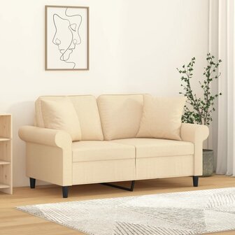 Sierkussens 2 st 40x40 cm stof cr&egrave;mekleurig