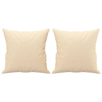 Sierkussens 2 st 40x40 cm stof cr&egrave;mekleurig