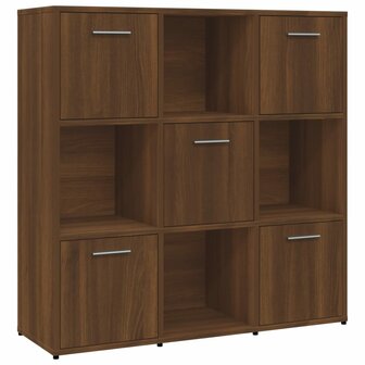 Boekenkast 90x30x90 cm bewerkt hout bruin eikenkleur