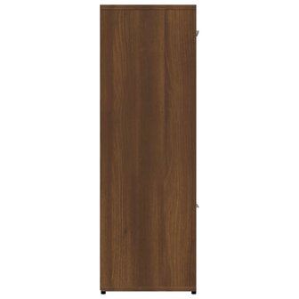 Boekenkast 90x30x90 cm bewerkt hout bruin eikenkleur