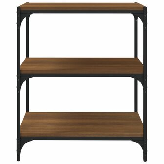 Boekenkast 60x33x70,5 cm bewerkt hout en staal bruineikenkleur
