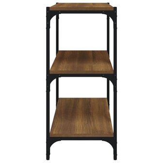 Boekenkast 60x33x70,5 cm bewerkt hout en staal bruineikenkleur
