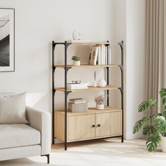 Boekenkast 3-laags 70x30x109,5 cm bewerkt hout sonoma eiken
