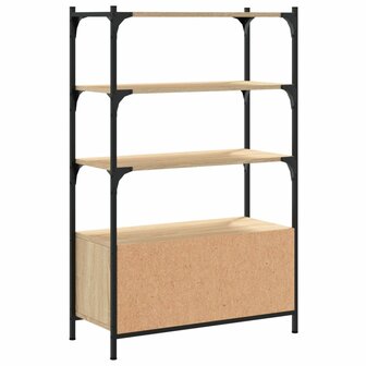 Boekenkast 3-laags 70x30x109,5 cm bewerkt hout sonoma eiken