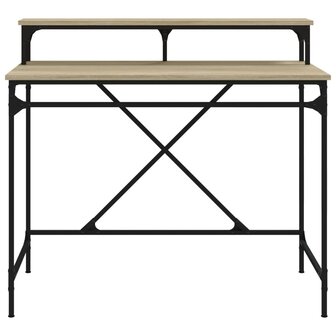 Bureau 100x50x90 cm bewerkt hout en ijzer sonoma eikenkleur