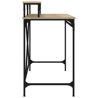 Bureau 100x50x90 cm bewerkt hout en ijzer sonoma eikenkleur