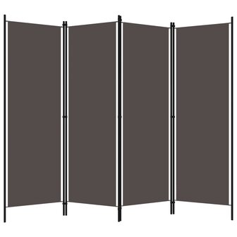 Kamerscherm met 4 panelen 200x180 cm antraciet