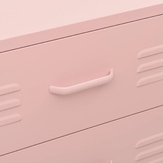 Ladekast 80x35x101,5 cm staal roze
