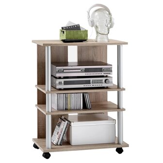 Tv/hifi-kast met 3 vakken 65x40x79,2 cm eikenkleurig