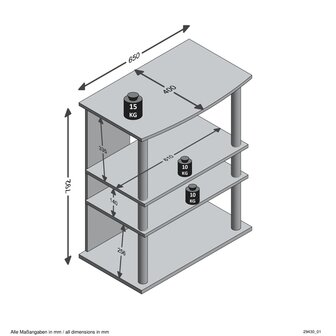 Tv/hifi-kast met 3 vakken 65x40x79,2 cm eikenkleurig