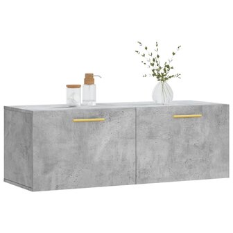 Wandkast 100x36,5x35 cm bewerkt hout betongrijs