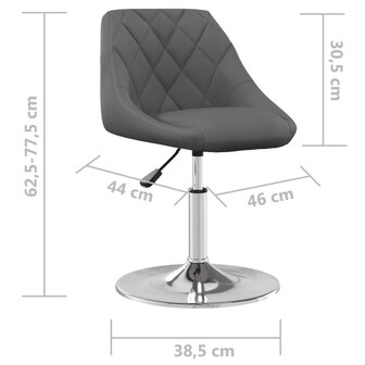 Eetkamerstoelen draaibaar 6 st fluweel donkergrijs