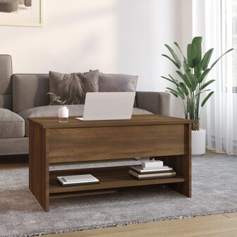 Salontafel 80x50x40 cm bewerkt hout bruin eikenkleur