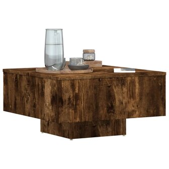 Salontafel 60x60x31,5 cm bewerkt hout gerookt eikenkleurig