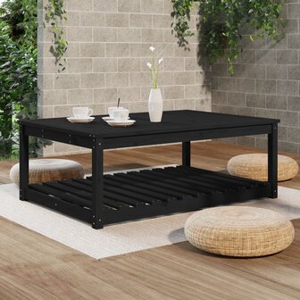 Tuintafel 121x82,5x45 cm massief grenenhout zwart