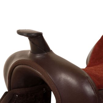 Western zadel, hoofdstel en borstriem 13&amp;quot; echt leer bruin